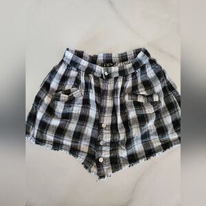 Tobi Black and White Plaid Mini Skirt